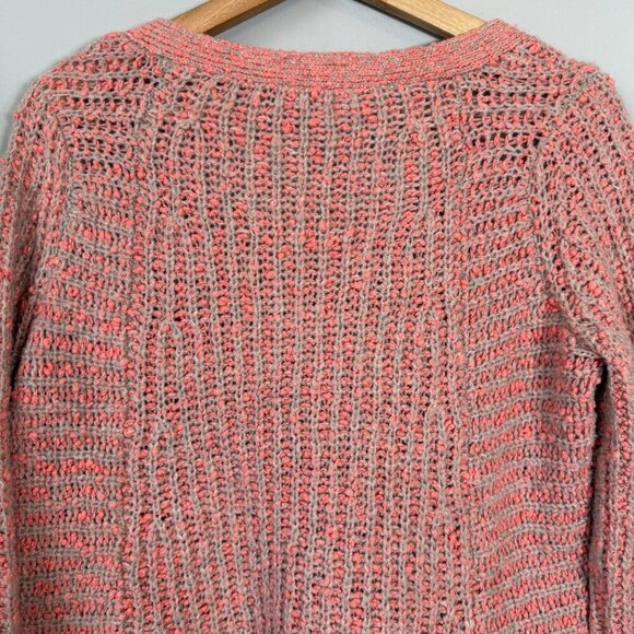 Anthropologie Moth Wool Alpaca Knit V-Neck Sweater Pullover Women's Medium Pink - Picture 11 of 15